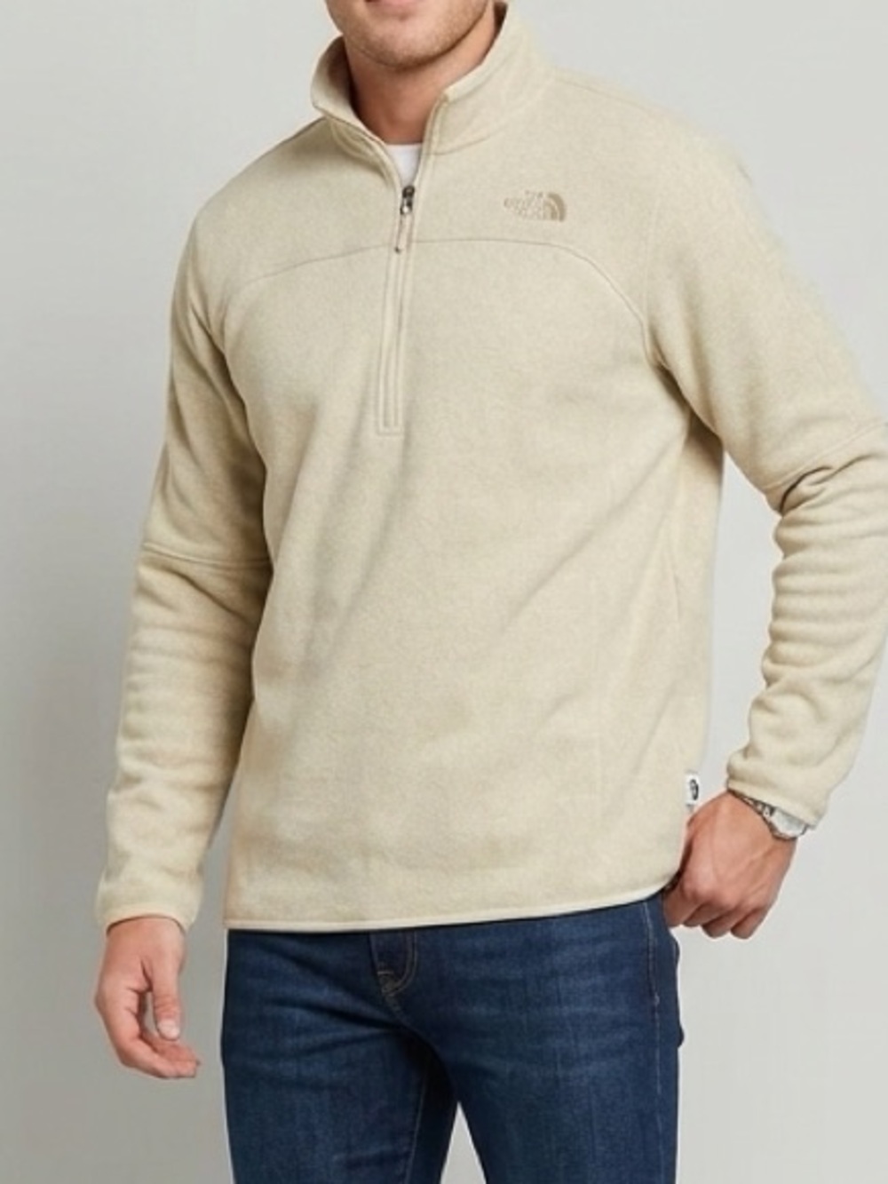 The North Face Men’s Half-Zip Fleece Pullover - Cream size XXL